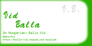 vid balla business card